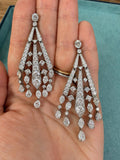 Vintage Diamond Chandelier Earrings, 16 Carats, Platinum