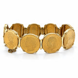 French Vintage Gold Coin Bracelet, 18K and 22K Yellow Gold