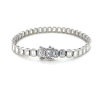 12.52 Carats Bezel Set Emerald Cut Diamond Tennis Bracelet