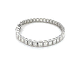 12.52 Carats Bezel Set Emerald Cut Diamond Tennis Bracelet