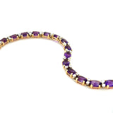 14 Karat Yellow Gold, Amethsyt and Diamond Bracelet