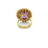 18K Yellow Gold, Amethyst and Diamond Cocktail Ring