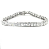 1950's, 20.00 Carat Carré Cut Diamond Tennis Bracelet