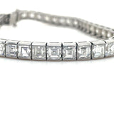 1950's, 20.00 Carat Carré Cut Diamond Tennis Bracelet