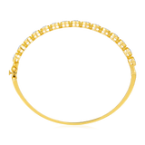 14K Gold 3.6ct Natural Diamond Bezel Pear Bangle Bracelet