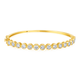 14K Gold 3.6ct Natural Diamond Bezel Pear Bangle Bracelet