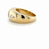 Retro 2.44 Carat Three Stone Old European Cut Diamond Gypsy Set Ring