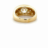 Retro 2.44 Carat Three Stone Old European Cut Diamond Gypsy Set Ring