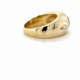 Retro 2.44 Carat Three Stone Old European Cut Diamond Gypsy Set Ring