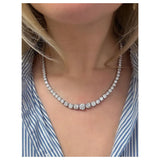 25.00 Carats Diamond Riviere Necklace, Platinum, 17 inches