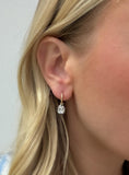 3.00 Carats Old Mine Cut Diamond Drop Hoop Earrings