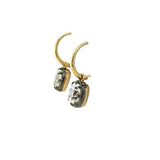 3.00 Carats Old Mine Cut Diamond Drop Hoop Earrings
