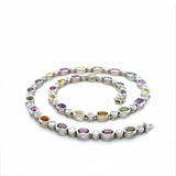 36 Carats Unheated Multicolored Sapphire and Diamond Necklace