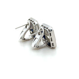 4.34 Carat Radiant Cut Diamond and Sapphire Stud Earrings