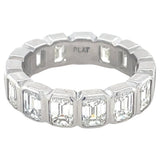 5.00 Carat Bezel Set Emerald Cut Eternity Band, Platinum