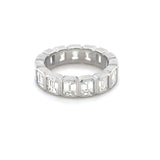 5.00 Carat Bezel Set Emerald Cut Eternity Band, Platinum