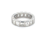 5.00 Carat Bezel Set Emerald Cut Eternity Band, Platinum