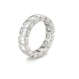 5.00 Carat Bezel Set Emerald Cut Eternity Band, Platinum