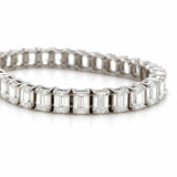 GIA Certified 19.67 Carats Emerald Cut Diamond Tennis Bracelet