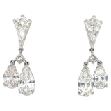 Vintage 5.50 Carat Diamond Drop Earrings, Platinum