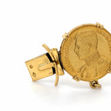 French Vintage Gold Coin Bracelet, 18K and 22K Yellow Gold
