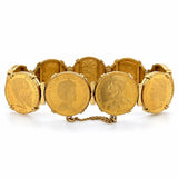 French Vintage Gold Coin Bracelet, 18K and 22K Yellow Gold