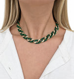 Vintage, Chrysoprase, Diamond and 18K Gold Necklace and Bracelet Suite
