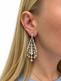 Vintage Diamond Chandelier Earrings, 16 Carats, Platinum