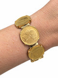 French Vintage Gold Coin Bracelet, 18K and 22K Yellow Gold