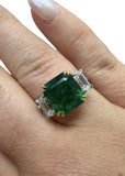 Tiffany & Co. 4.31ct Emerald Ring with Diamonds in 18k Gold