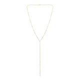 14K Gold 6.4ct Natural Diamond Rose Cut Station Lariat Necklace