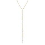 14K Gold 6.4ct Natural Diamond Rose Cut Station Lariat Necklace