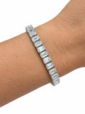 GIA Certified 19.67 Carats Emerald Cut Diamond Tennis Bracelet