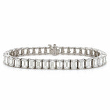 GIA Certified 19.67 Carats Emerald Cut Diamond Tennis Bracelet