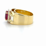 AGL Certified Burma Ruby, Yellow Diamond and Diamond Ring