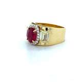 AGL Certified Burma Ruby, Yellow Diamond and Diamond Ring