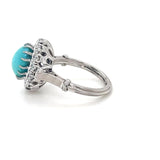 Antique, Turquoise and Diamond Cluster Ring