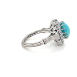Antique, Turquoise and Diamond Cluster Ring