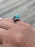 Antique, Turquoise and Diamond Cluster Ring