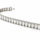 GIA Certified 19.67 Carats Emerald Cut Diamond Tennis Bracelet