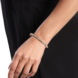 14K Gold 3.6ct Natural Diamond Bezel Pear Bangle Bracelet