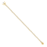14K Gold 6.5ct Natural Diamond Oval Marquise Bezel Tennis Bracelet