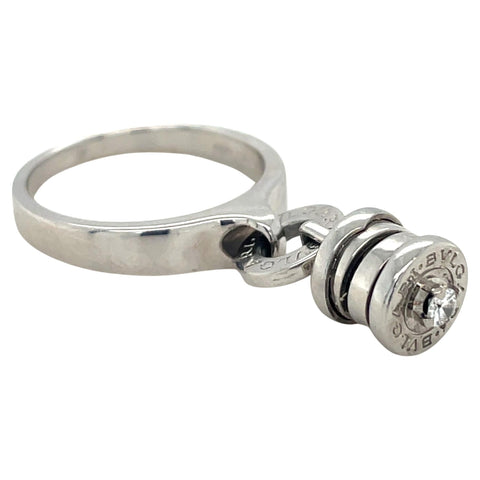 Bulgari, B.zero1 18K White Gold and Diamond Charm Ring
