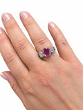 GIA 2.37 Ct. Unheated Pink Sapphire and Diamond Ring, 14K White Gold
