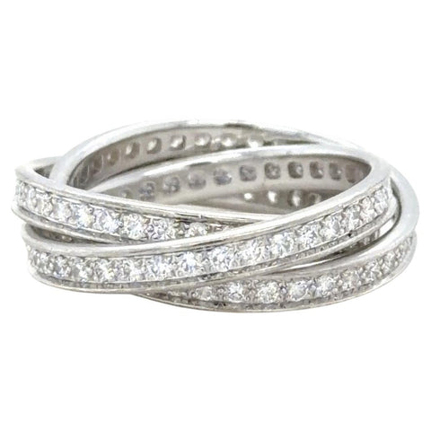 Cartier, 18K White Gold and Diamond Trinity Ring