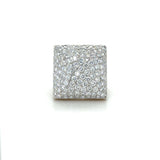 Cartier 18K White Gold and Pave Diamond Ring