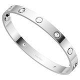 Cartier, Love Bangle Bracelet 4 Diamond Classic Model 18K White Gold