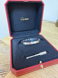 Cartier, Love Bangle Bracelet 4 Diamond Classic Model 18K White Gold