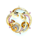 Cartier Retro Ruby and Sapphire Pendant