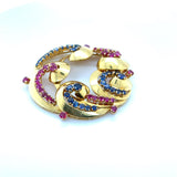 Cartier Retro Ruby and Sapphire Pendant